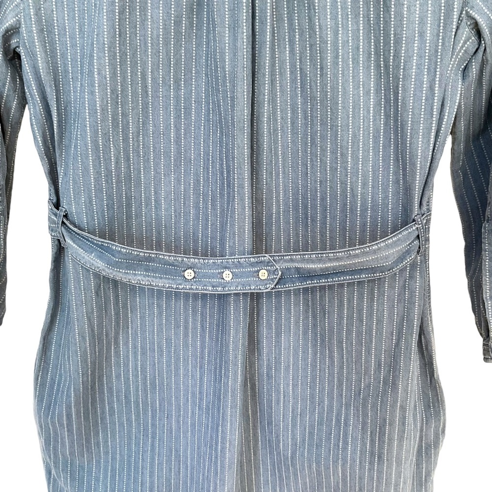 Levi’s Made & Crafted Light Blue Dotted Denim Shirt Dress With Pockets - Picture 8 of 16